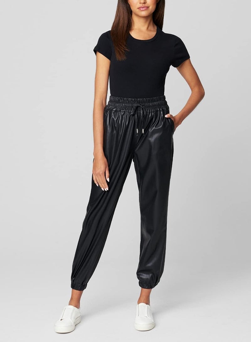 Blank NYC [] Womens Vegan Leather Joggers, Fashionable & Stylish PantsVegan Leather Joggers, Fashionable & Stylish Pants - Image 1